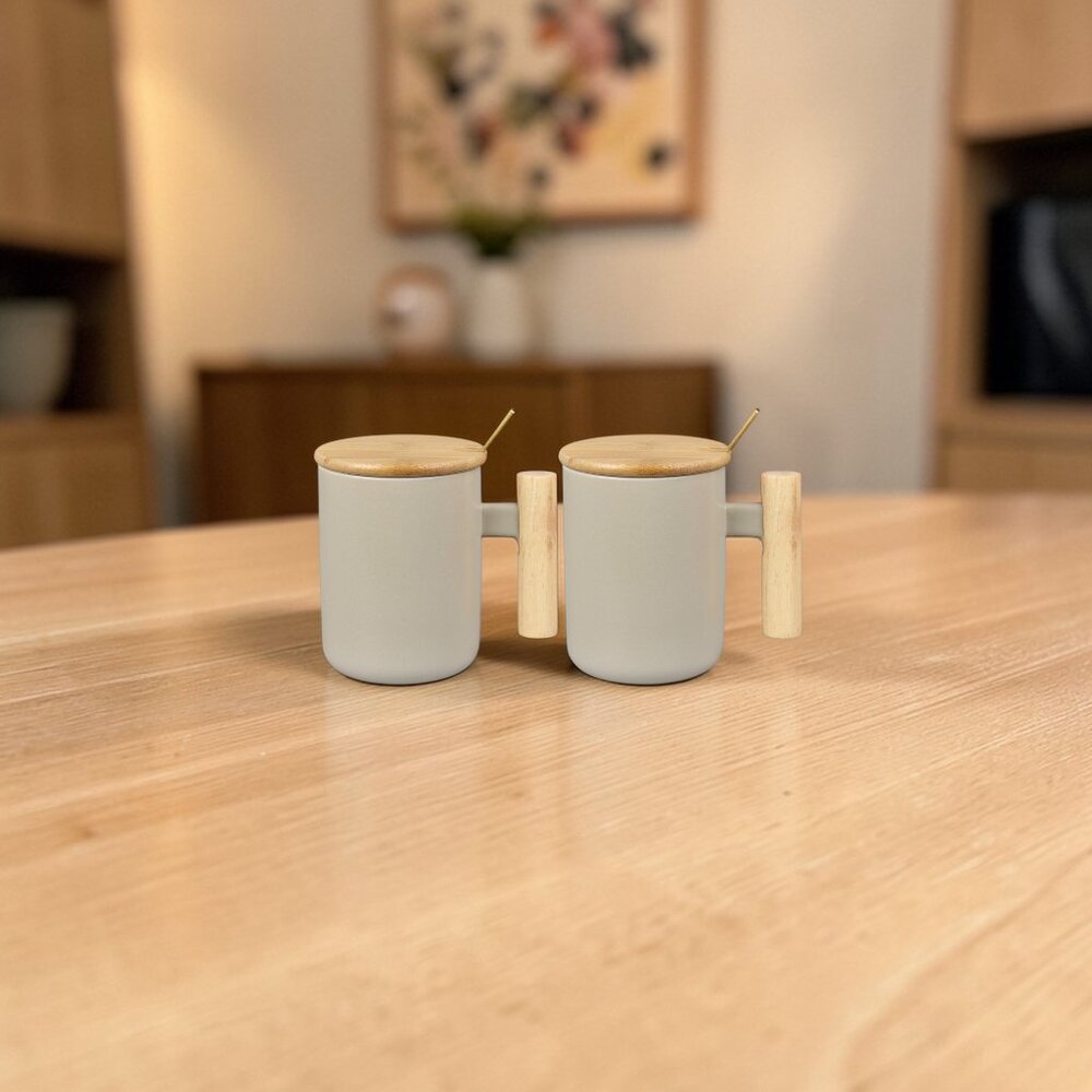 Set Of 2 Colored Ceramic Coffee Tea Cup Mug